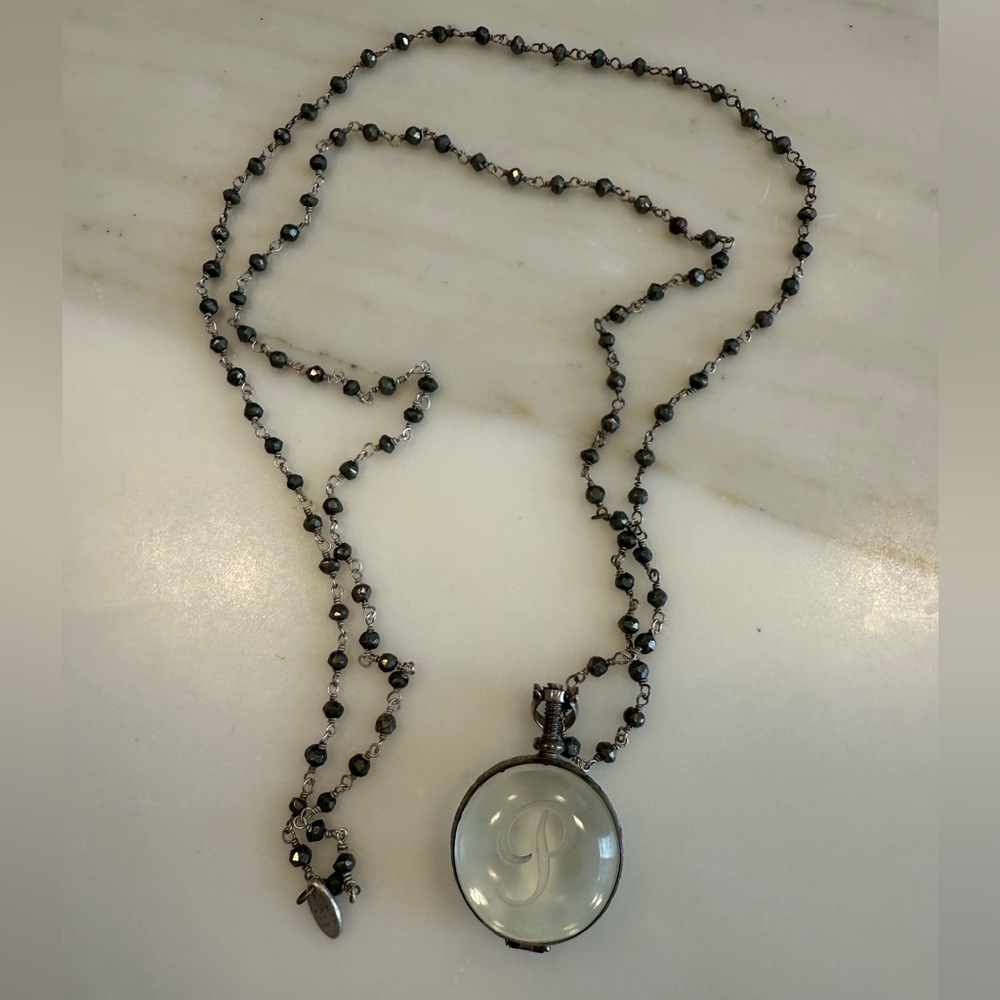 Soixante Neuf Beaded Necklace with P Monogram Pendant